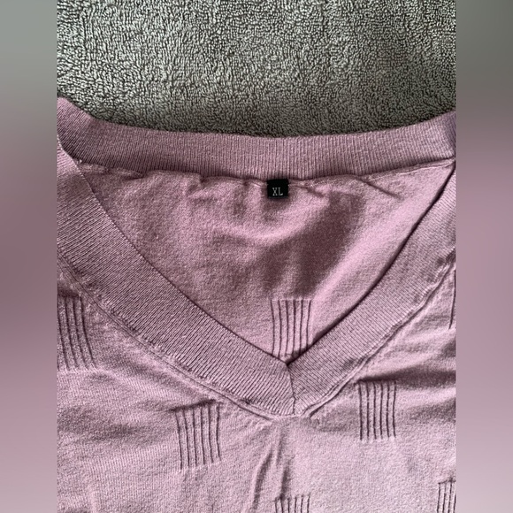 💜Arach & Cloz Sweater V Neck Casual Pullover Cozy Gray Purple - Size XL - Picture 5 of 10